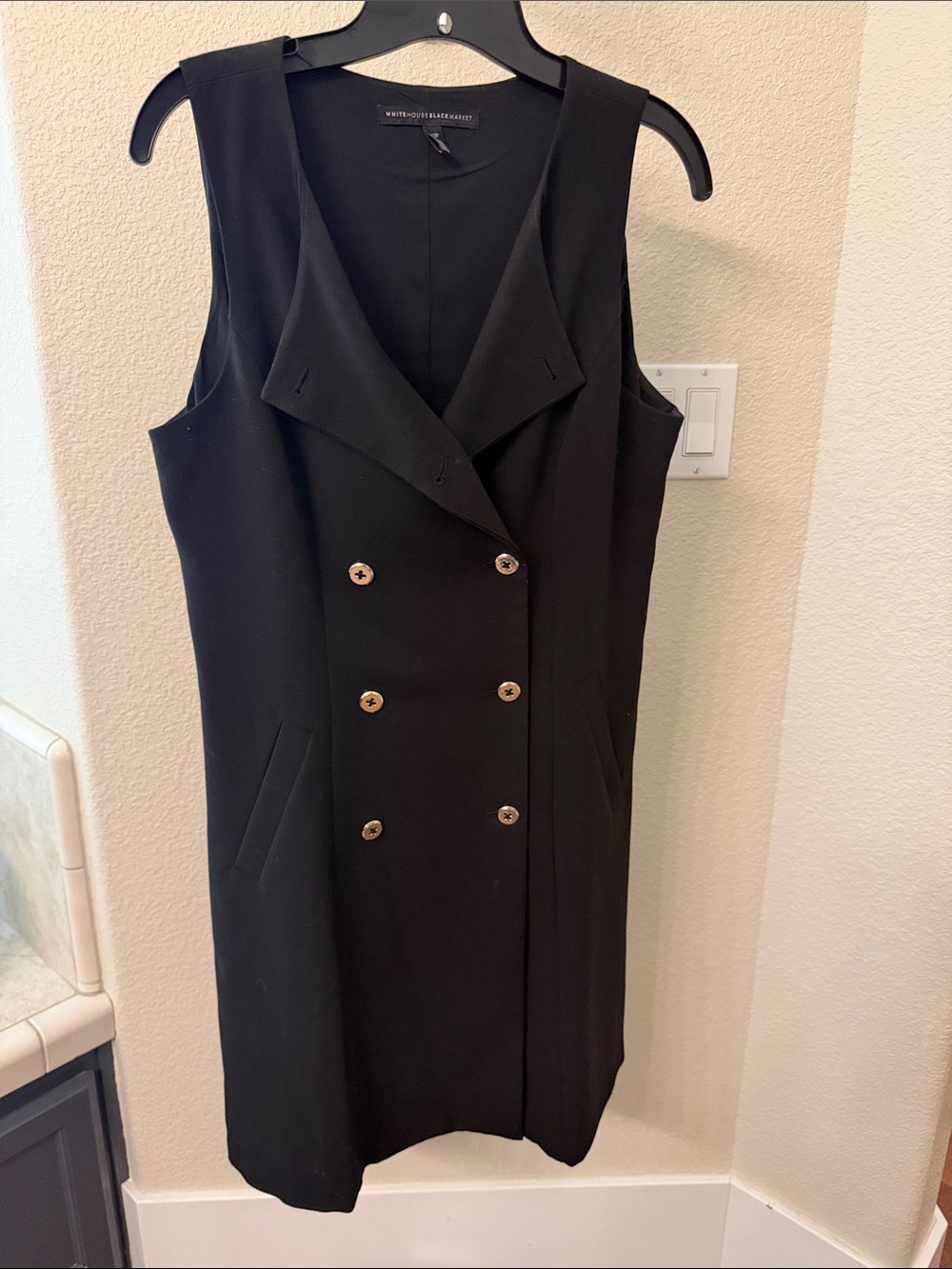 Sleeveless Double-Breasted Black long vest